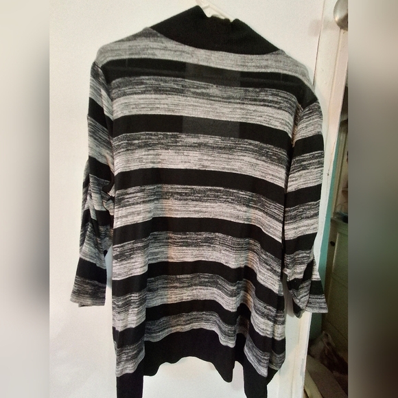 Cato Black and Gray Striped Cardigan (Rox076) - Picture 3 of 5